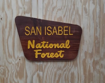 SAN ISABEL National Forest/Rustic/Carved/Wood Sign/Cabin/Décor/National Park/Colorado/Hiking/Camping/Mountains/Mount Elbert