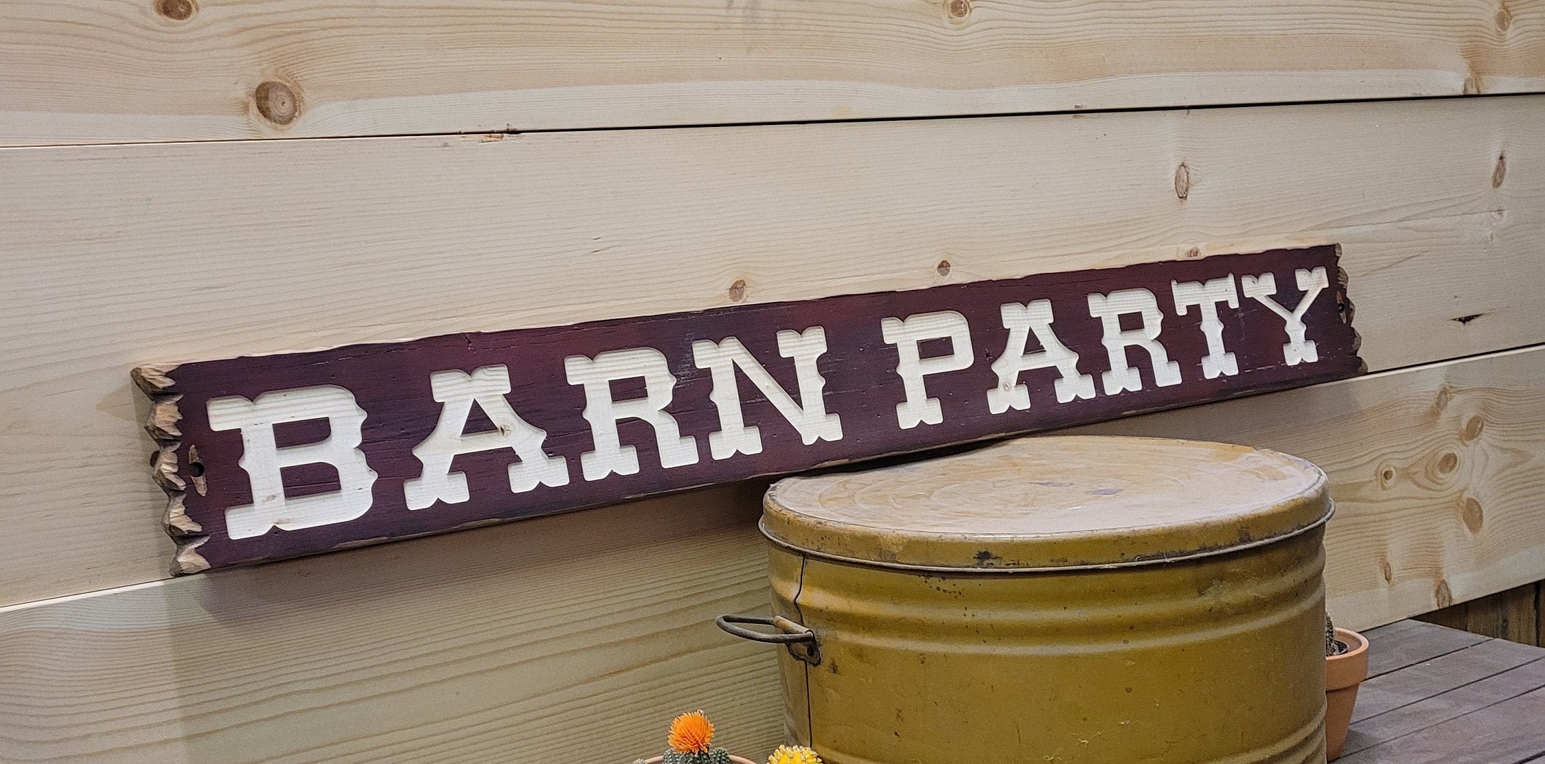 BARN PARTY/Carved Rustic Wood Sign/Ranch/Cabin/Home/Décor/Bunkhouse ...