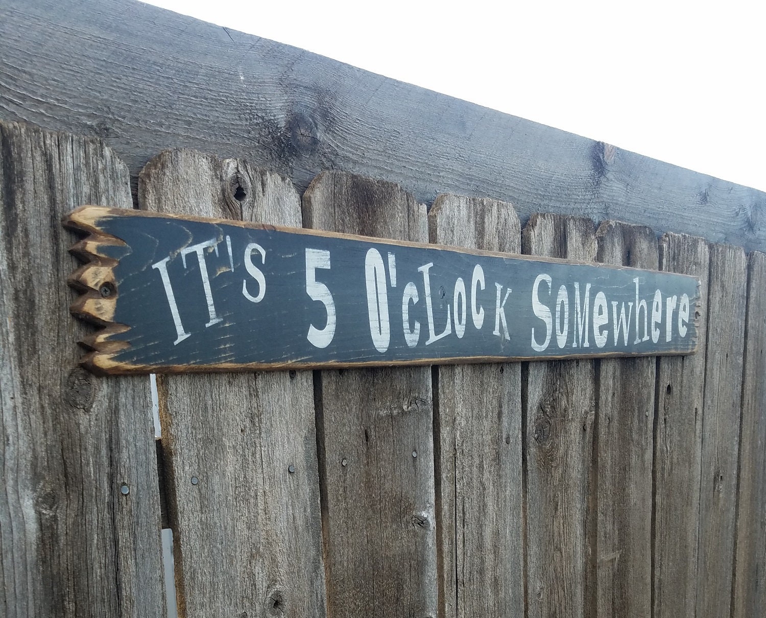 It S 5 O Clock Somewhere Rustic Wood Sign Man Cave Etsy