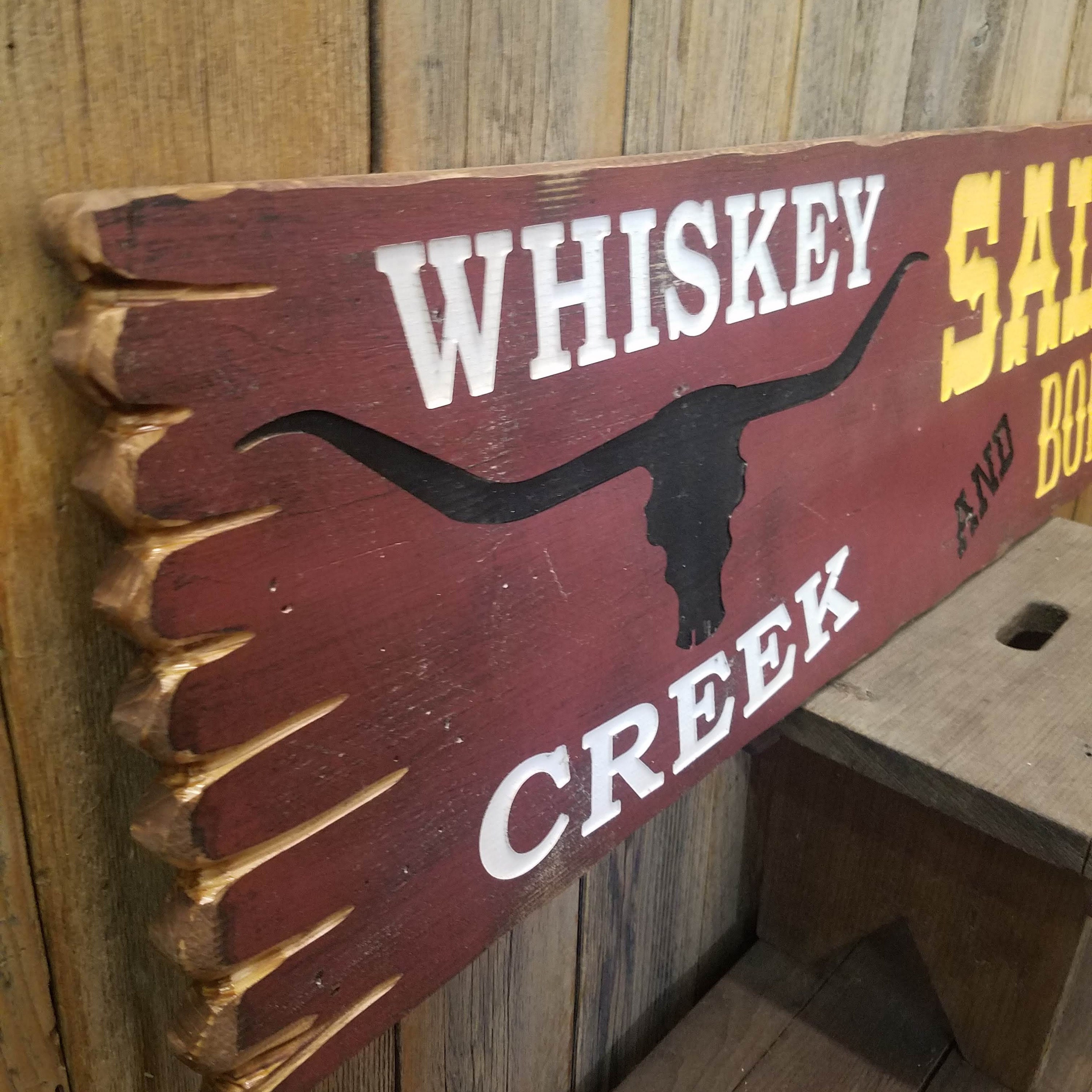 Whiskey Creek Saloon and Bordello/Carved/Rustic/Wood/Sign/Western/Décor