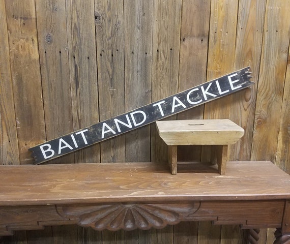 Fishing Sign Bait And Tackle Rustic Wood Sign Marina Boat Etsy