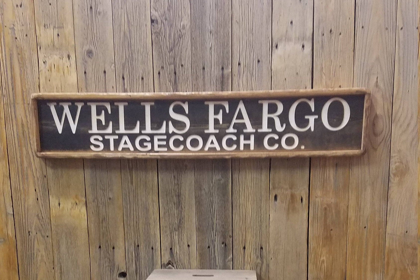 WELLS FARGO Stage Coach Co. Carved Rustic Wood Sign/Western/Décor/Old
