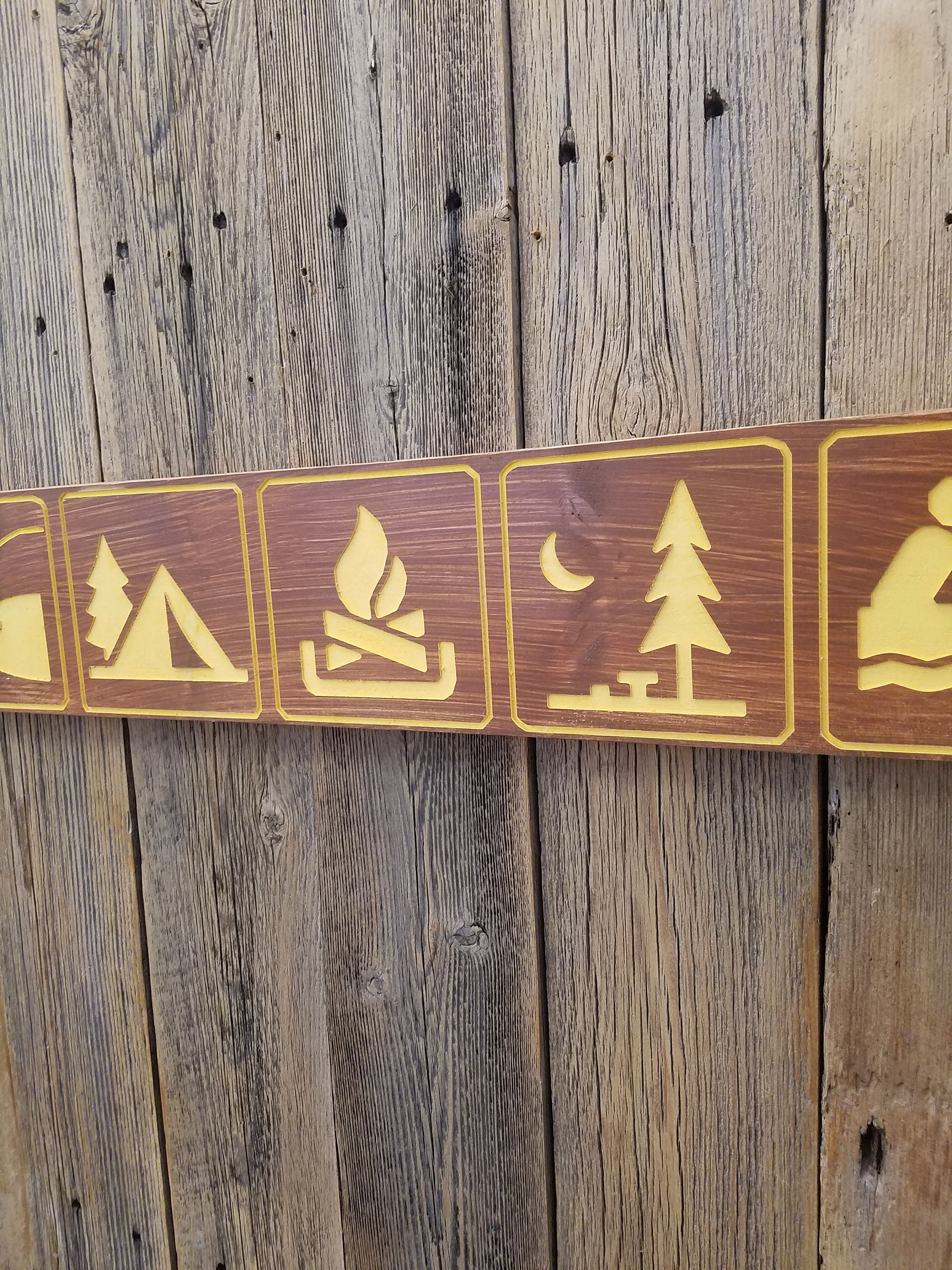 Colorado/Rustic/Carved/Mountains/Wood/Sign/Recreational Icons/Cabin