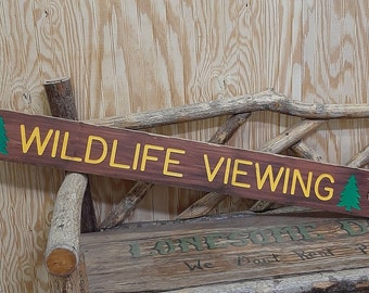 WILDLIFE VIEWING Rustic Engraved Wood Sign, National Park, Cabin décor, Lodge sign, Patio, Porch, Deck Sign, Home decor