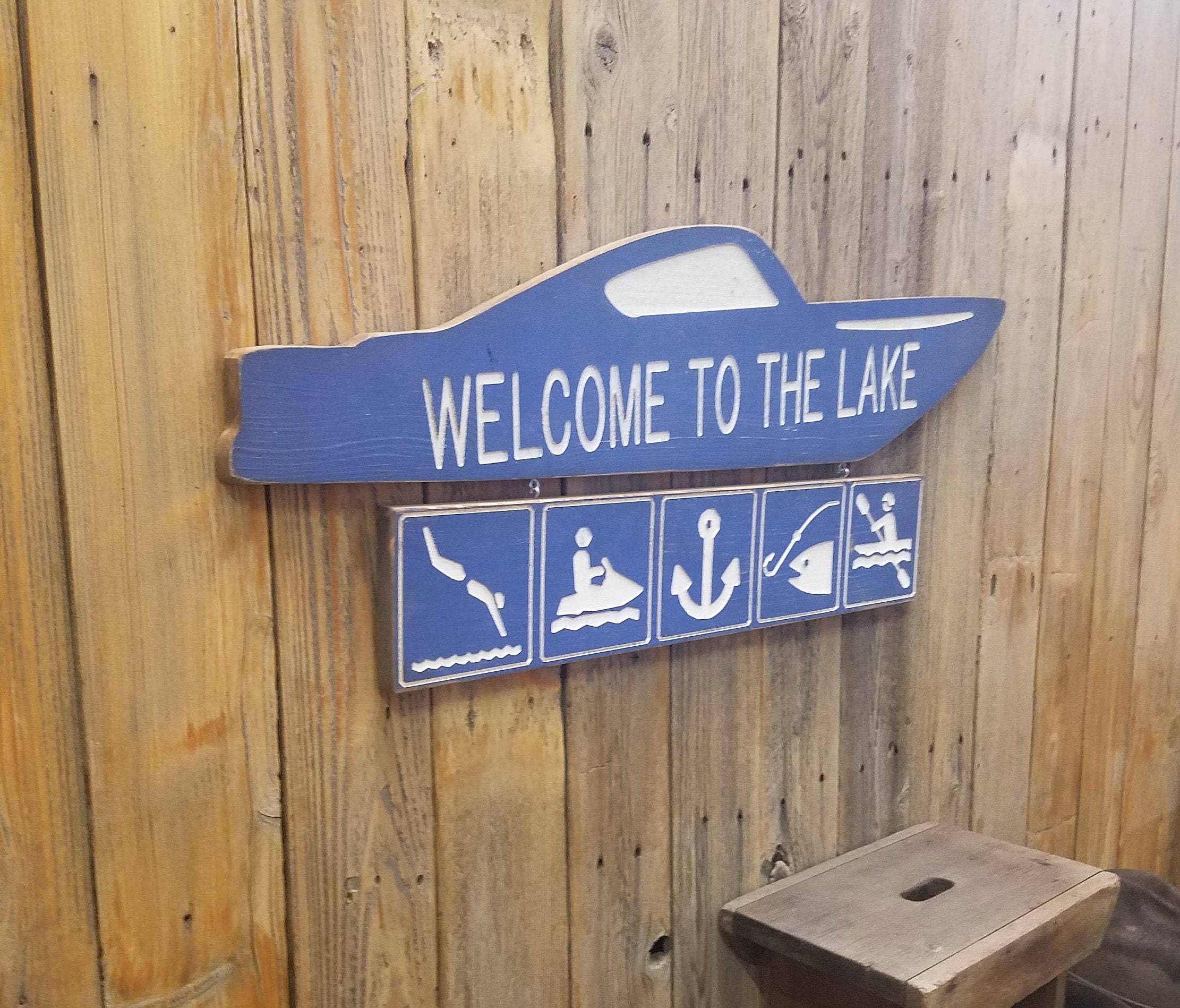 to the Lake Engraved Wood Sign, Lake House sign, Boat Dock