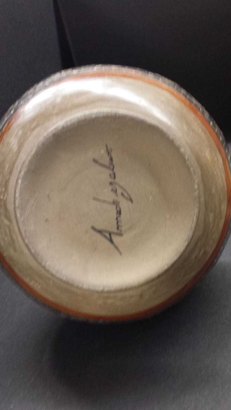Vase Amado Galvan tonola Burninshed Pottery Mexico