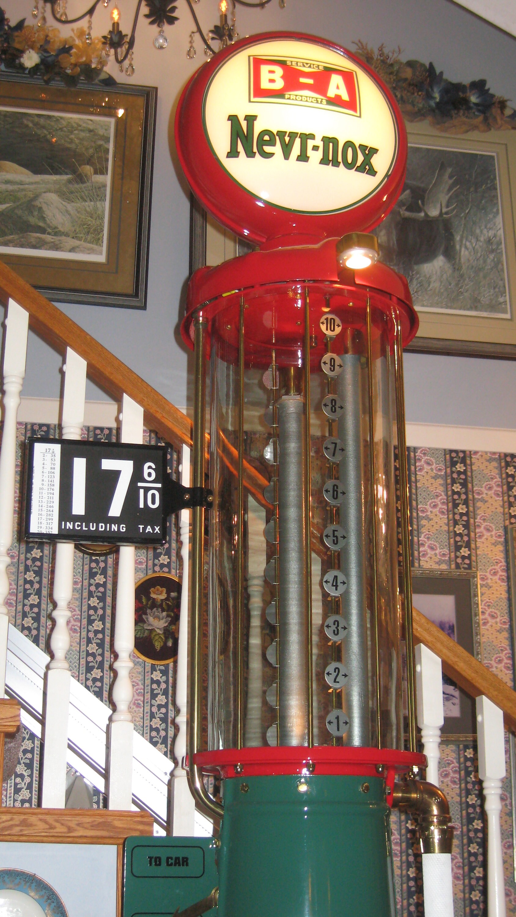 Vintage 1925 B & A Visible Fuel/Gas Pump Lights Up Etsy