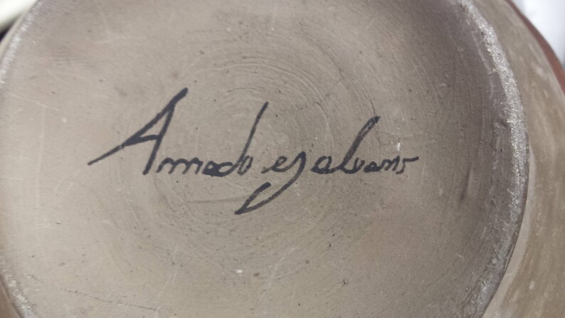 Vase Amado Galvan tonola Burninshed Pottery Mexico