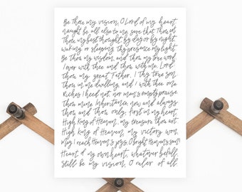 Be Thou My Vision Print, Digital Download, Hymn Wall Art, Simple Home Decor, Christian Wall Art, Printable Home Decor, Hymn Print