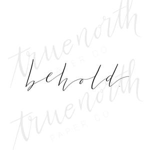 Behold Text Behold Print, Digital Download, Scripture Wall Art, Christmas Print ...