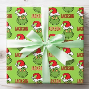 Wrapping paper grinch