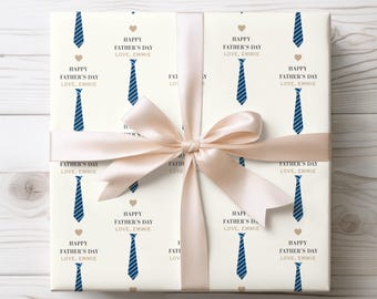 Personalized Father's Day Wrapping Paper | Custom Name Gift Wrap (From Kids)