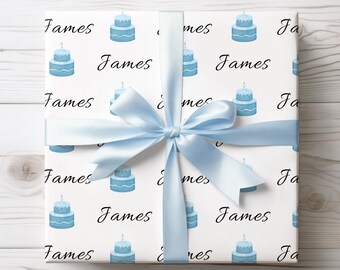 Personalized Birthday Wrapping Paper, Custom Cake Design Gift Wrap