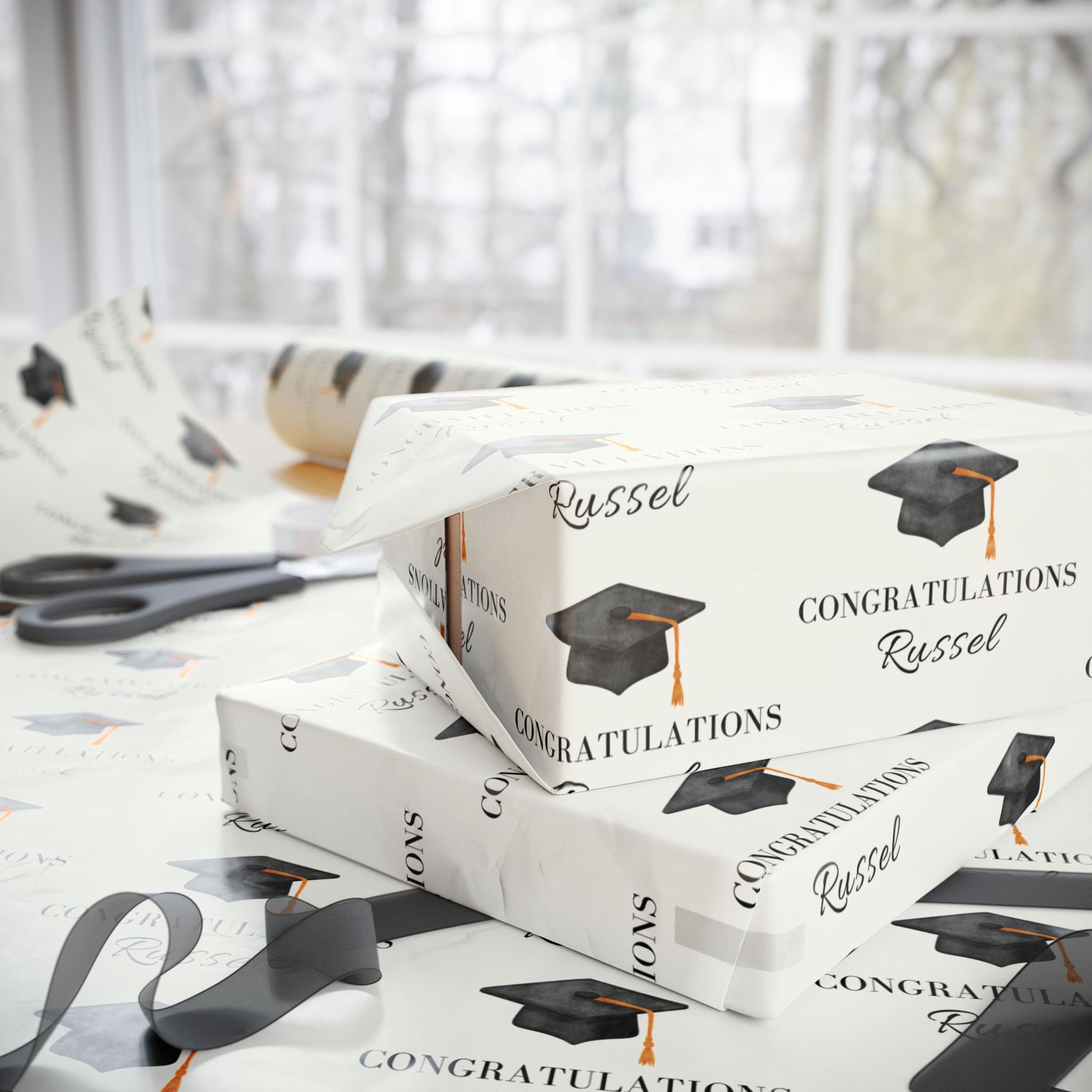 Personalized Graduation Wrapping Paper Roll, Custom Grad Party Gift ...
