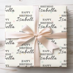 Personalized Birthday Wrapping Paper, Custom Birthday Gift Wrap, Custom Wrapping Paper, Happy Birthday, Wrapping Paper Roll, Gift for her