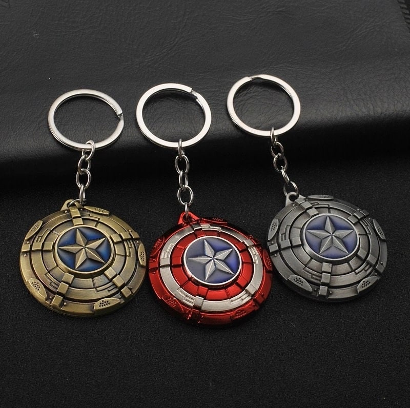 Llavero De Metal De Escudo De Capitán América Llavero De Metal De Escudo De Capitán América