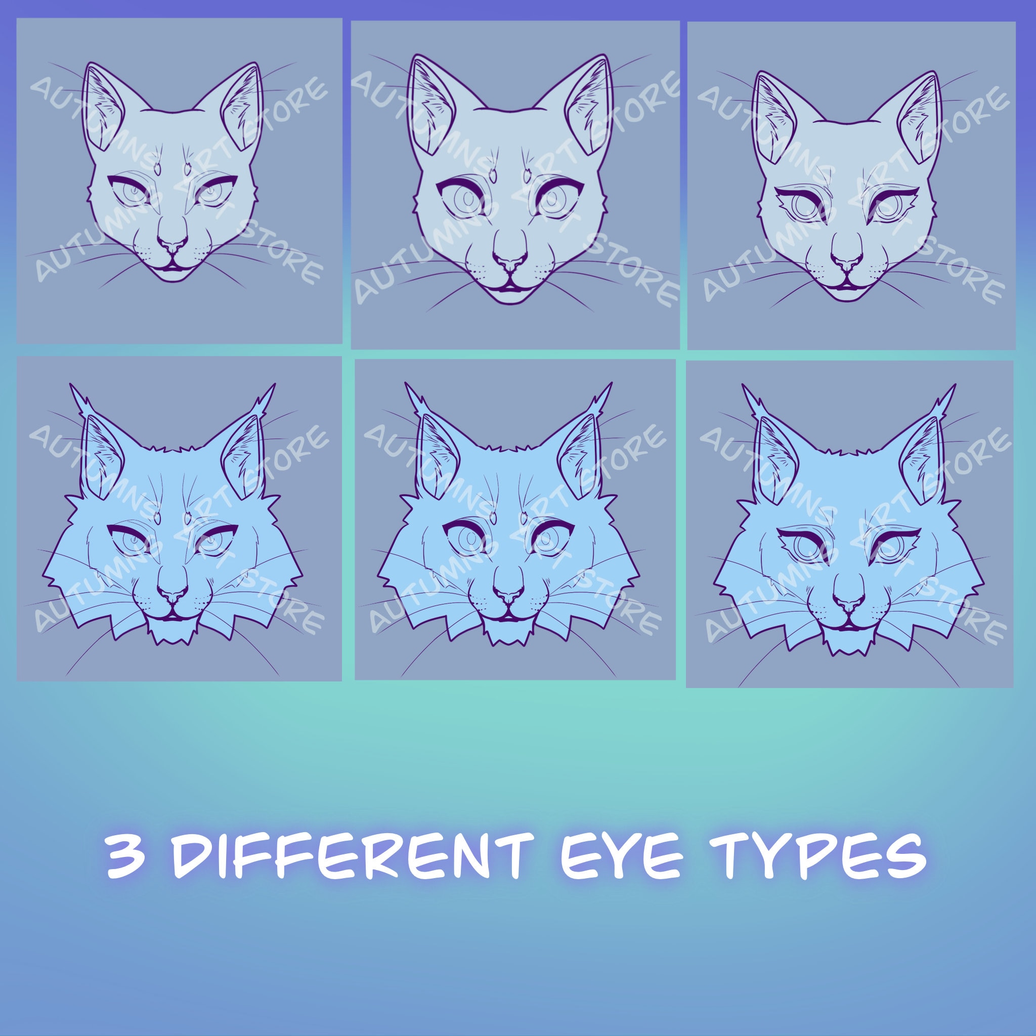 Cat Reference Sheet Base - DIY Customizable Art / Coloring Sheet - Etsy