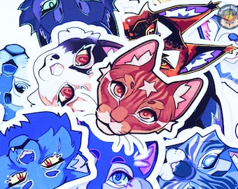 Warrior Cats Fan Art Stickers: Glossy Vinyl Decals (Firestar, Bluestar, + More!)