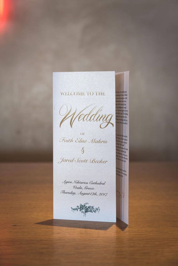Wedding Program Trifold Etsy
