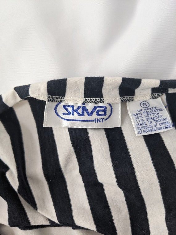 Vintage 80s Skiva French Girl Striped Black and W… - image 10