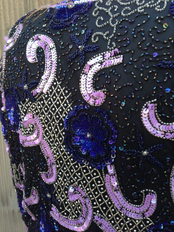 Vintage Silk Sequined Cropped Jacket - image 10