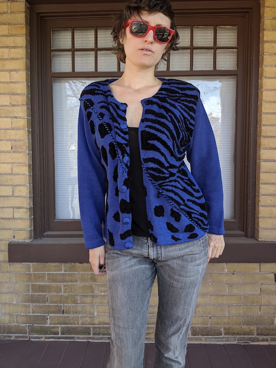 Vintage 80s Purple Tiger Sweater - image 5