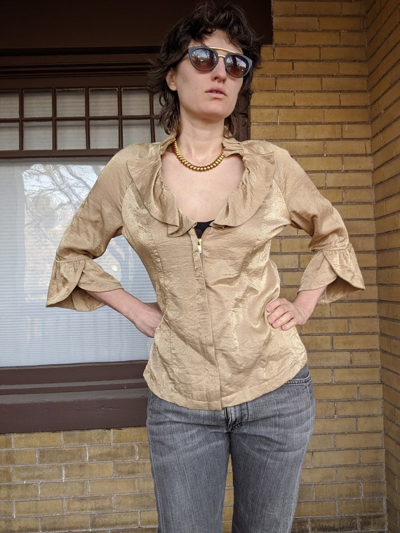 Vintage 80s Golden Flower Petal Jacket - image 5