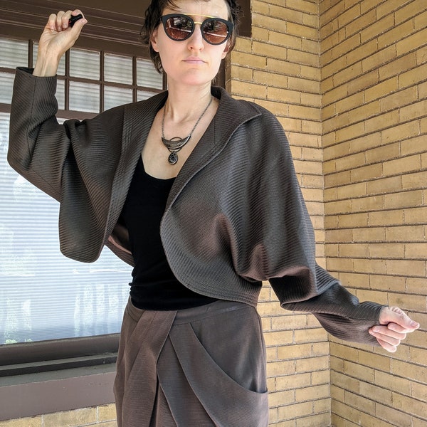 Vintage 80s Achille Dattilo Batwing Shrug Jacket