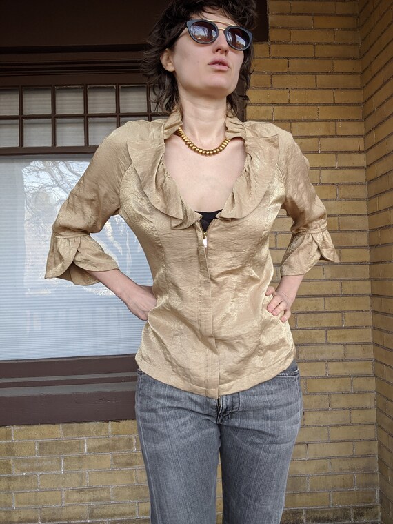 Vintage 80s Golden Flower Petal Jacket - image 2