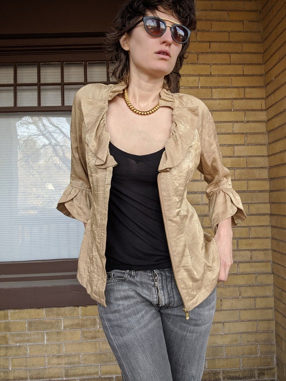 Vintage 80s Golden Flower Petal Jacket - image 9