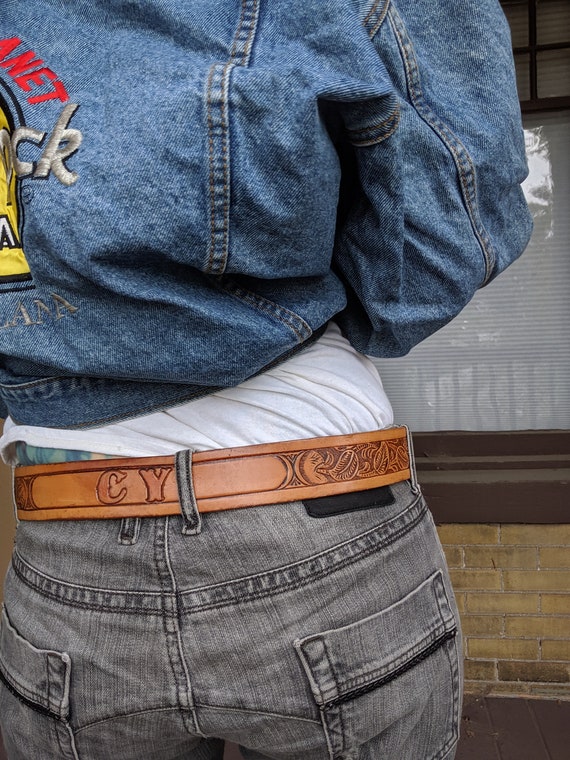 Vintage 1977 Cy's Leather Texas Belt Western Stam… - image 10