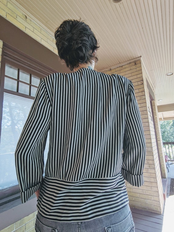 Vintage 80s Parisian Artist Striped Shirt/Jacket - image 7