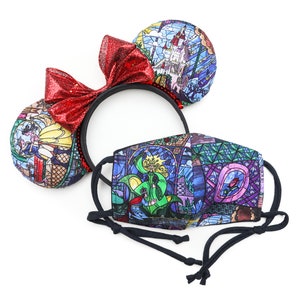 Beauty & the Beast Inspired Face Covering - Mask Only or Matching Bundle