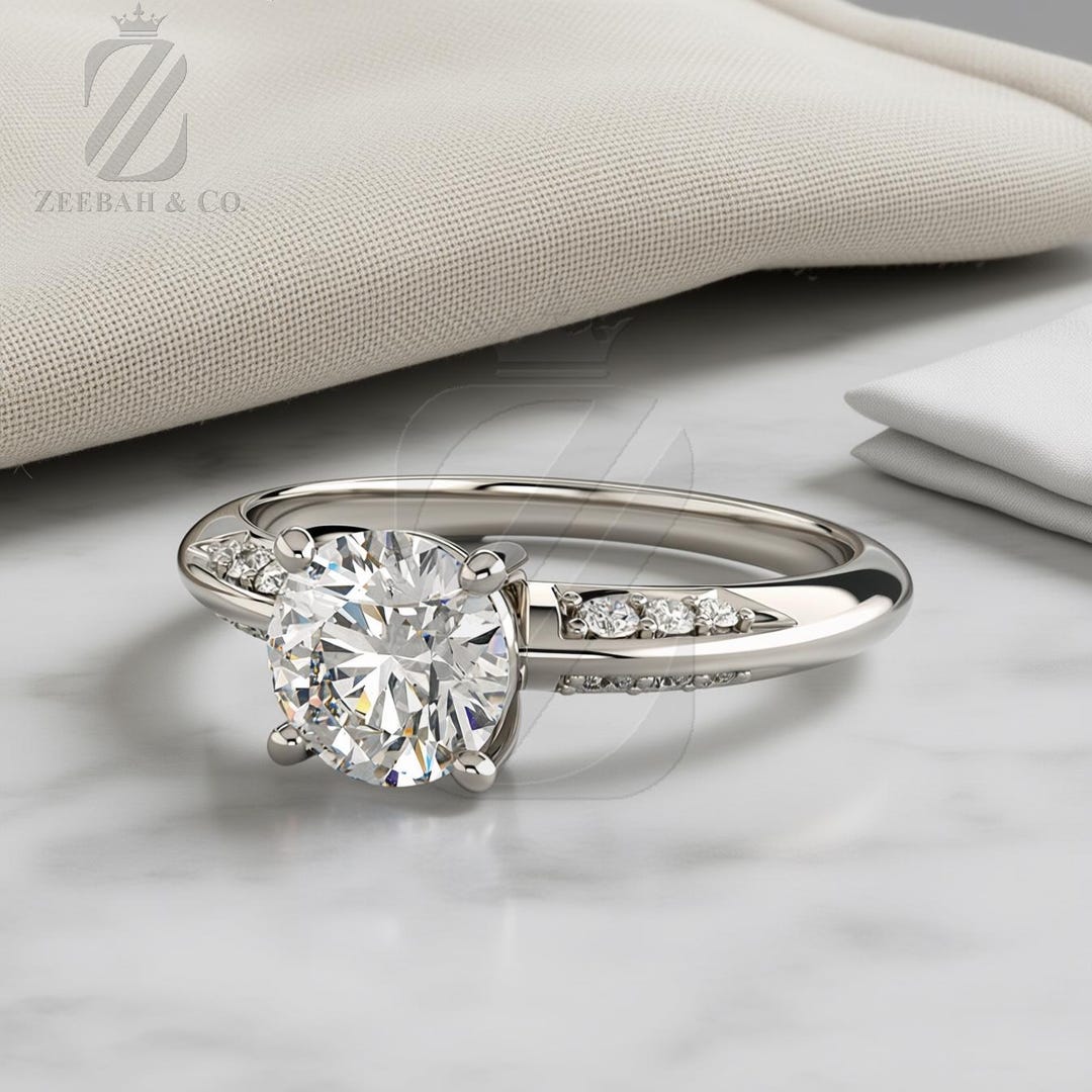3 Carat IGI CERTIFIED G/VS1 Round Cut Lab Grown Diamond Engagement Ring ...