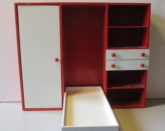 Okwa, miniatyr av sängbord, H 31 cm, B 38 cm, ca 1970, Nederländerna.