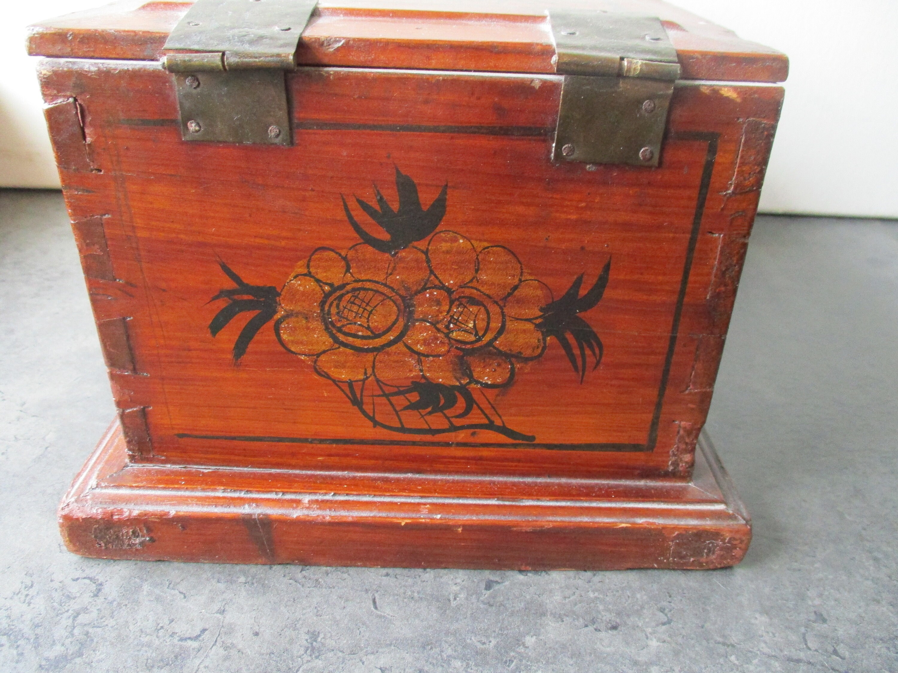 Asian Pine Painted Jewelry Box, Toilet Mirror, Ca 1930. - Etsy