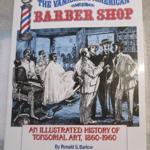 Book, hairdressing history, in English, cutting skills, antique hairdressing tools, 1992.