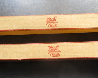 Recorder ADLER Die Doppelt, C-Sopran, Made GDR, Cherry Wood, anno 1955, 2 pieces.