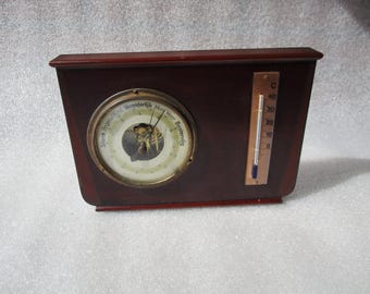 Art Deco, Vintage weather station, barometer, thermometer, Dutch, 1925.
