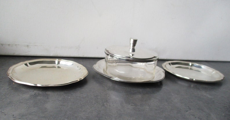 Vintage försilvrad smörskål från WMF, märkt cirka 1950. bild 1
