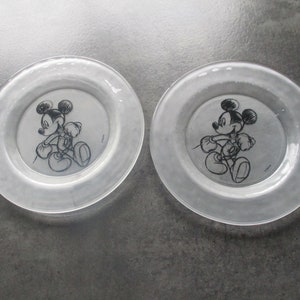 Disney Paris, Myszka Miki, 2 talerze śniadaniowe, oryginalne, vintage.