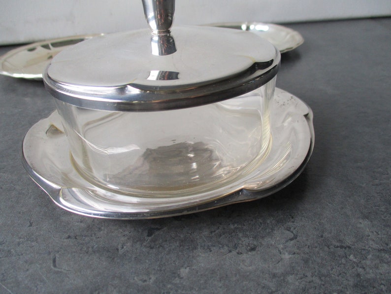 Vintage försilvrad smörskål från WMF, märkt cirka 1950. bild 5
