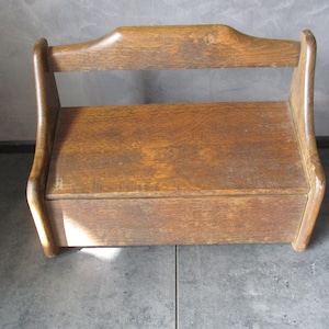 OLD Dutch wooden salt box of soapbox, brushes coffin, ca 1950.