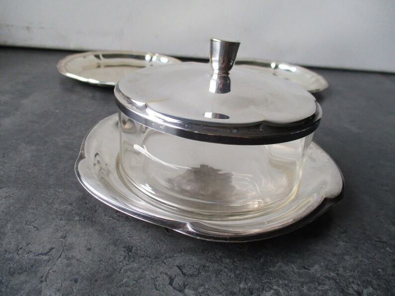 Vintage försilvrad smörskål från WMF, märkt cirka 1950. bild 7