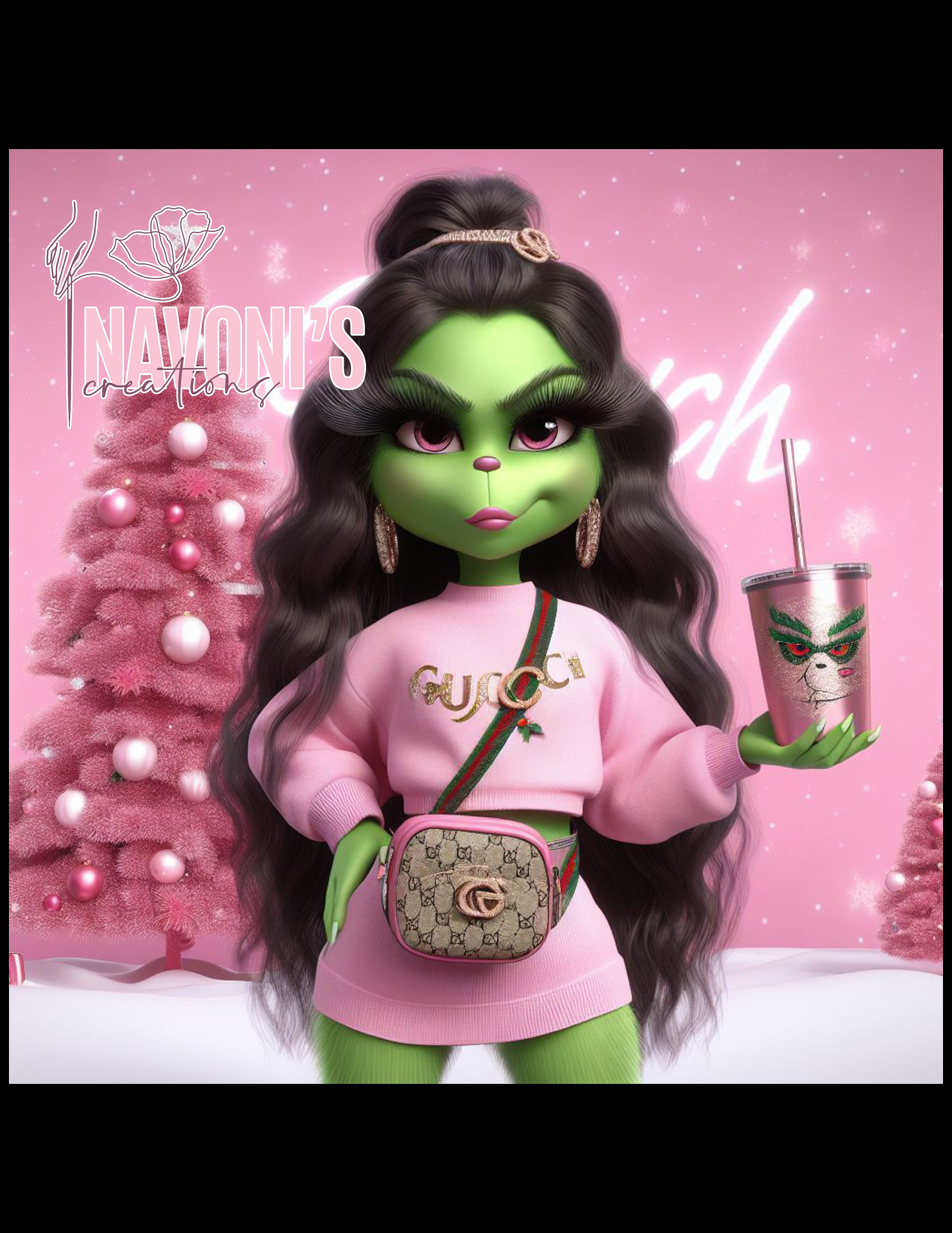 Pink Girl Grinch PNG Etsy