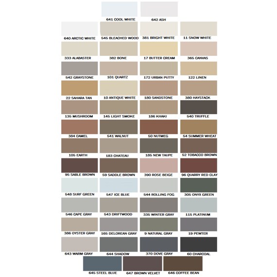 Grout Color Chart