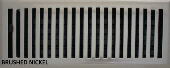 Brushed Nickel Contemporary Style Floor Register Multiple Sizes