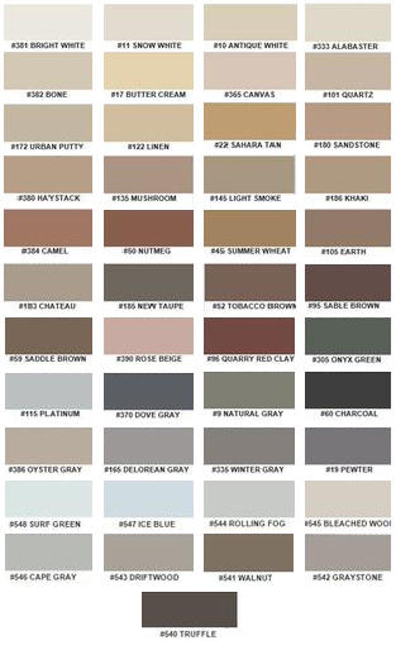 Custom Building Products Caulk Color Chart