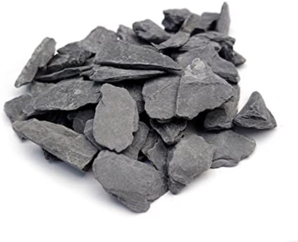 Black Slate Rock Chips 318lb Hardscape Rock Stones Decor Etsy