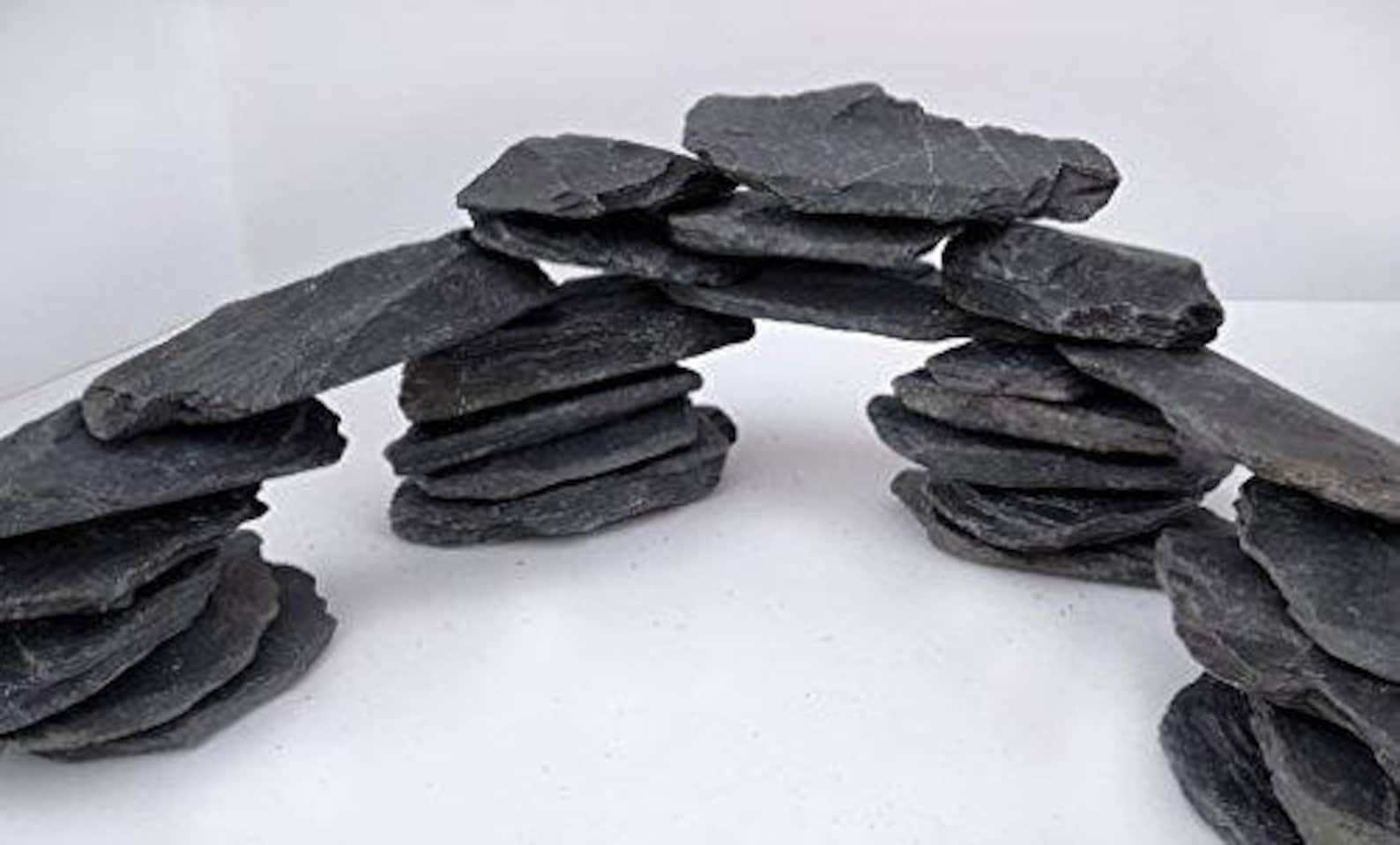 Black Slate Rock Chips 318lb Hardscape Rock Stones Decor Etsy